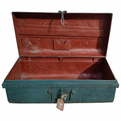 Decorative suitcase Alexandra House Living Blue Iron Traditional style 33 x 25 x 66 cm