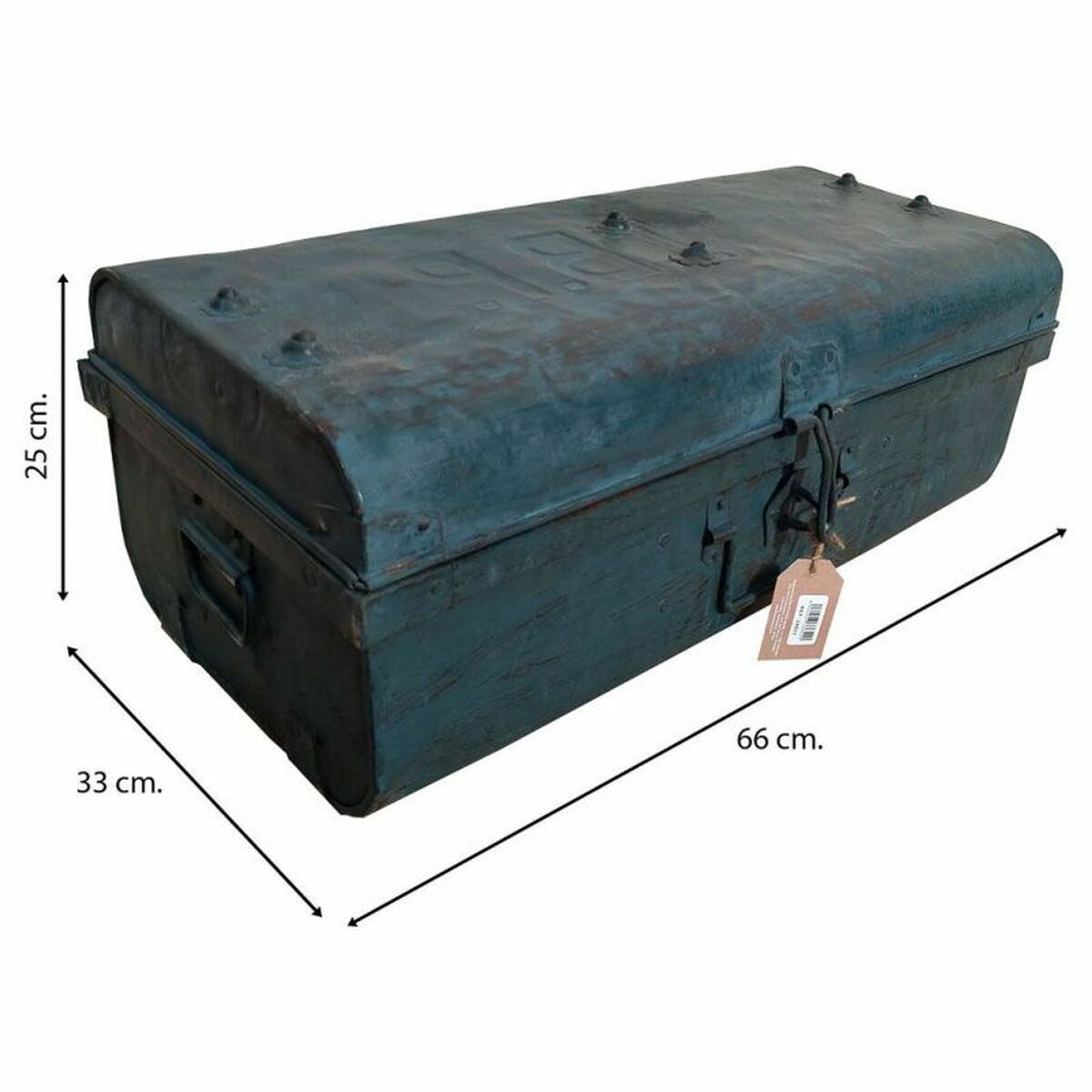 Decorative suitcase Alexandra House Living Blue Iron Traditional style 33 x 25 x 66 cm