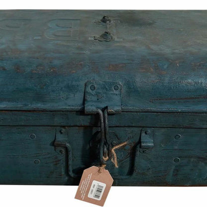 Decorative suitcase Alexandra House Living Blue Iron Traditional style 33 x 25 x 66 cm