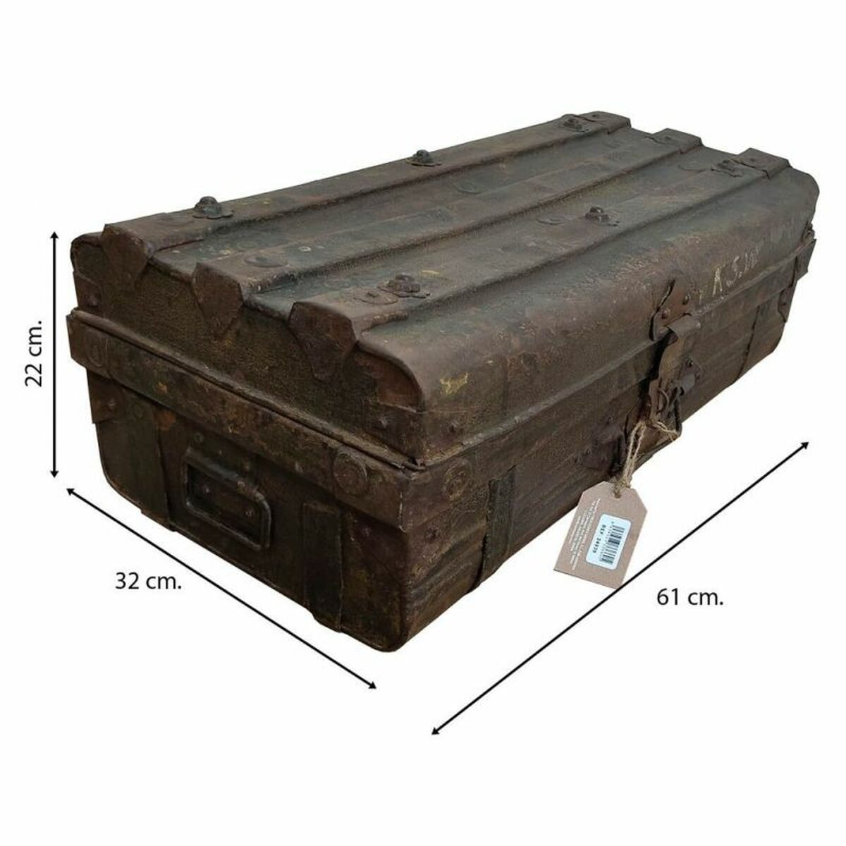 Decorative suitcase Alexandra House Living Brown Iron Traditional style 32 x 22 x 61 cm