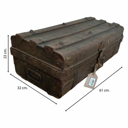 Decorative suitcase Alexandra House Living Brown Iron Traditional style 32 x 22 x 61 cm