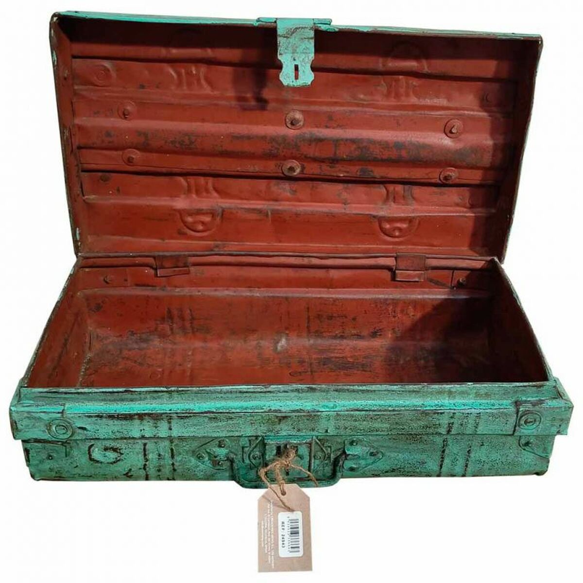 Decorative suitcase Alexandra House Living Green Iron Traditional style 30 x 18 x 54 cm