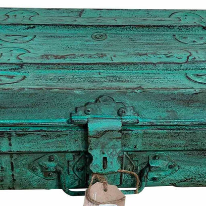 Decorative suitcase Alexandra House Living Green Iron Traditional style 30 x 18 x 54 cm