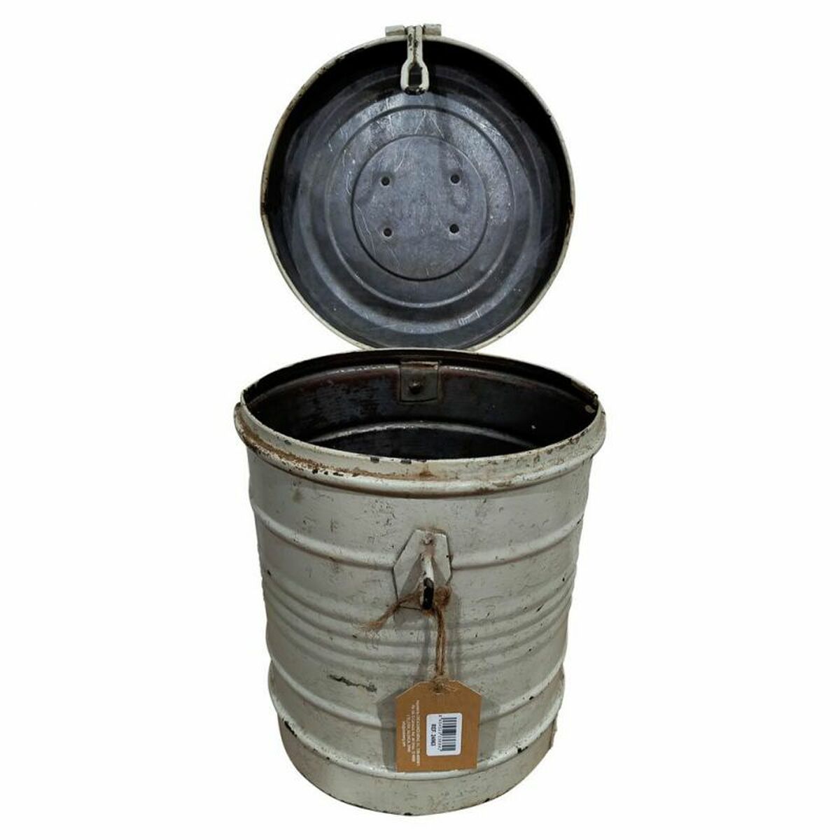 Decorative canister Alexandra House Living White Iron Traditional style 22 x 30 x 22 cm