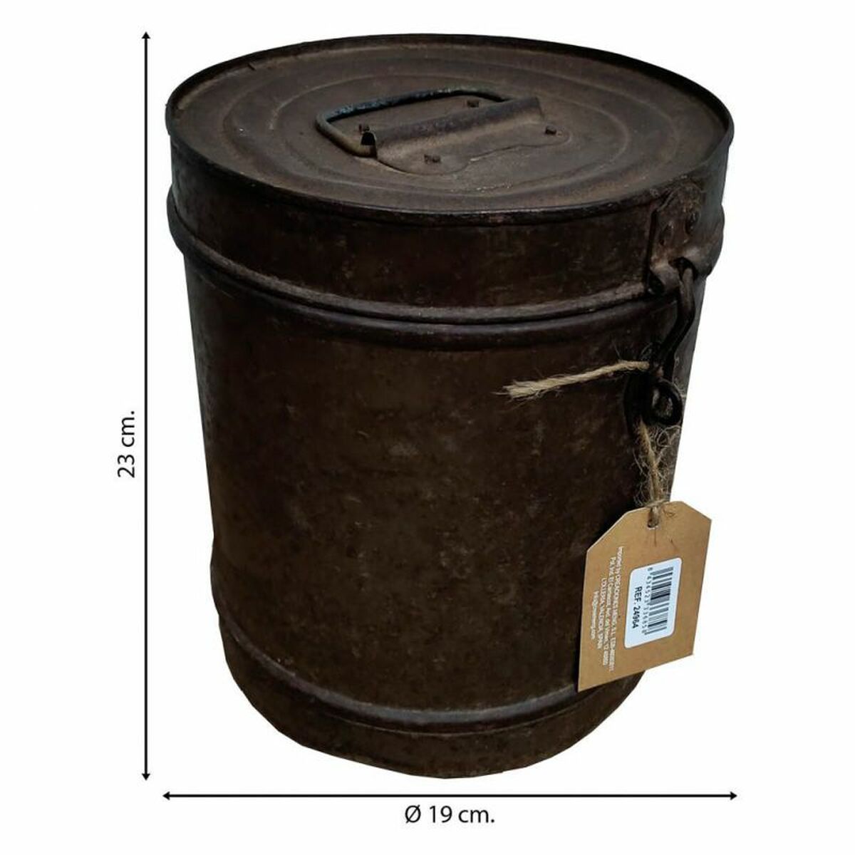 Decorative canister Alexandra House Living Brown Iron Traditional style 19 x 23 x 19 cm