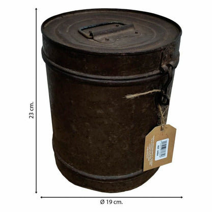 Decorative canister Alexandra House Living Brown Iron Traditional style 19 x 23 x 19 cm