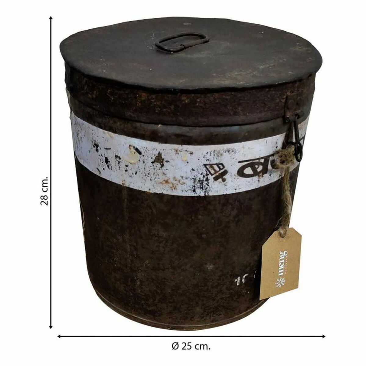 Decorative canister Alexandra House Living Brown Iron Traditional style 25 x 28 x 25 cm