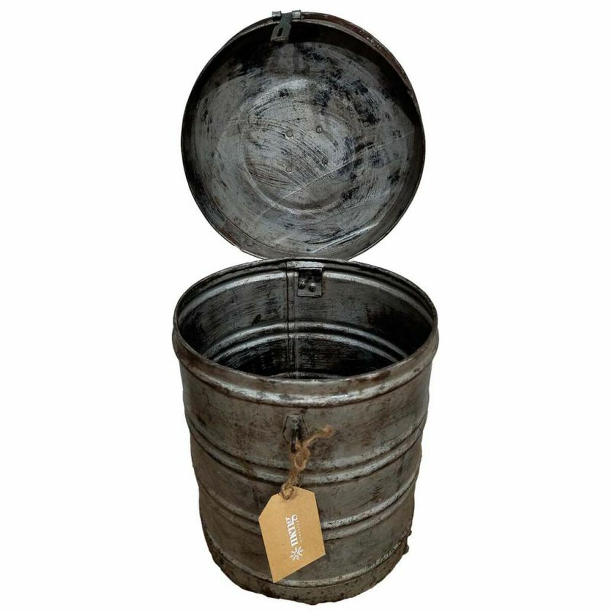 Decorative canister Alexandra House Living Grey Iron Traditional style 25 x 30 x 25 cm