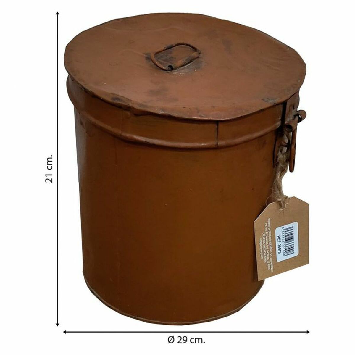 Decorative canister Alexandra House Living Brown Iron Traditional style 29 x 21 x 29 cm