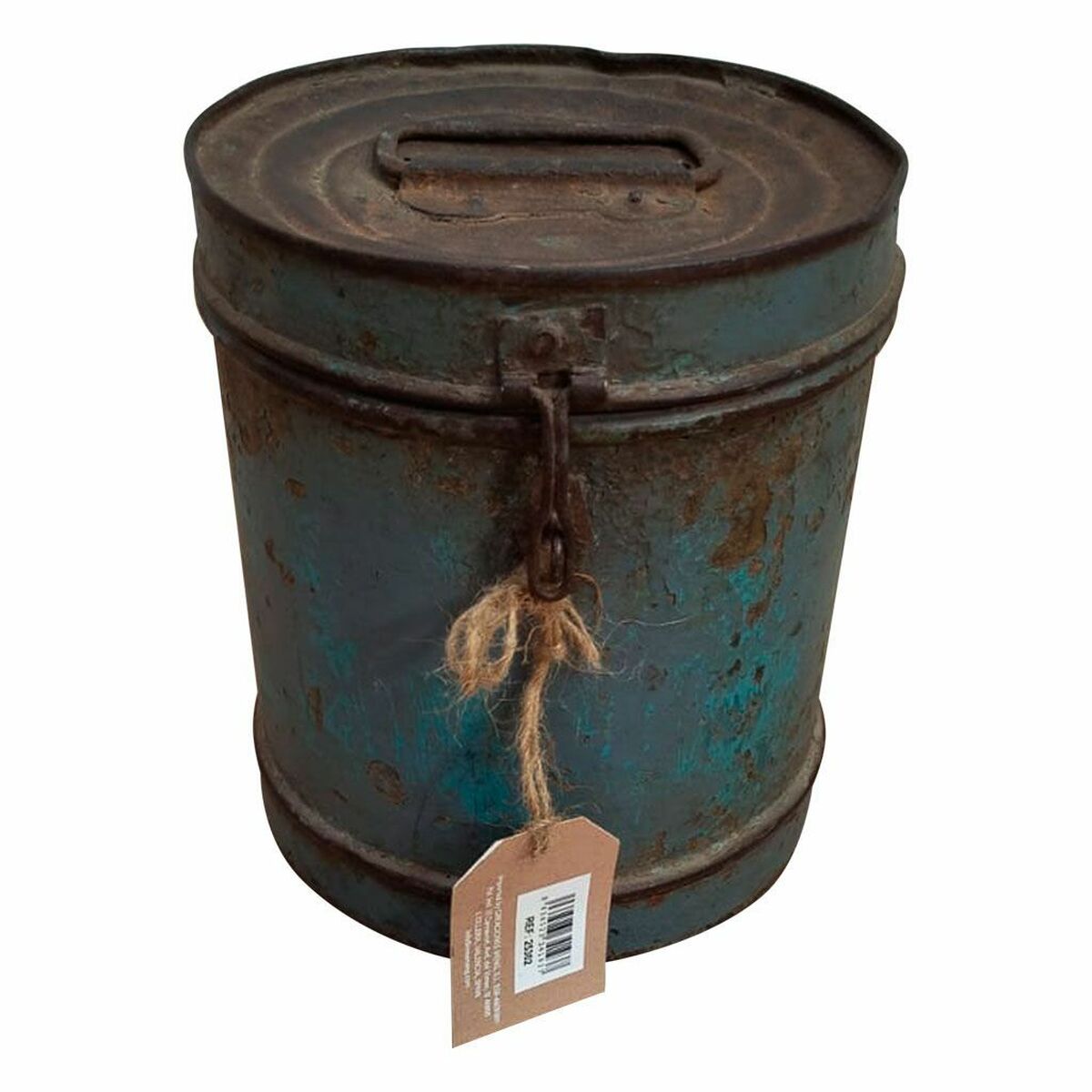 Decorative canister Alexandra House Living Blue Iron Traditional style 24 x 24 x 24 cm