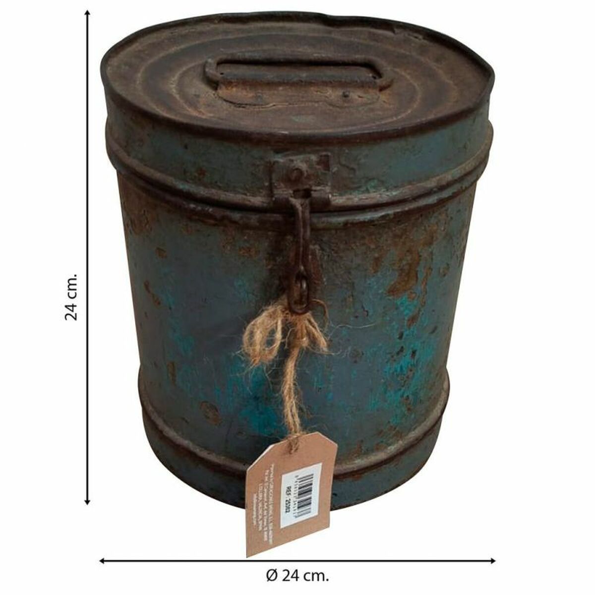 Decorative canister Alexandra House Living Blue Iron Traditional style 24 x 24 x 24 cm