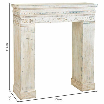 Fireplace Alexandra House Living White Fir wood MDF Wood 30 x 110 x 100 cm