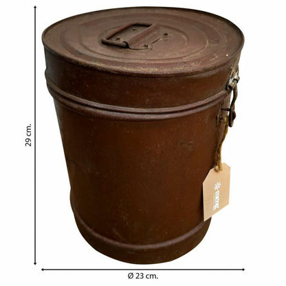 Decorative canister Alexandra House Living Brown Iron Traditional style 23 x 29 x 23 cm