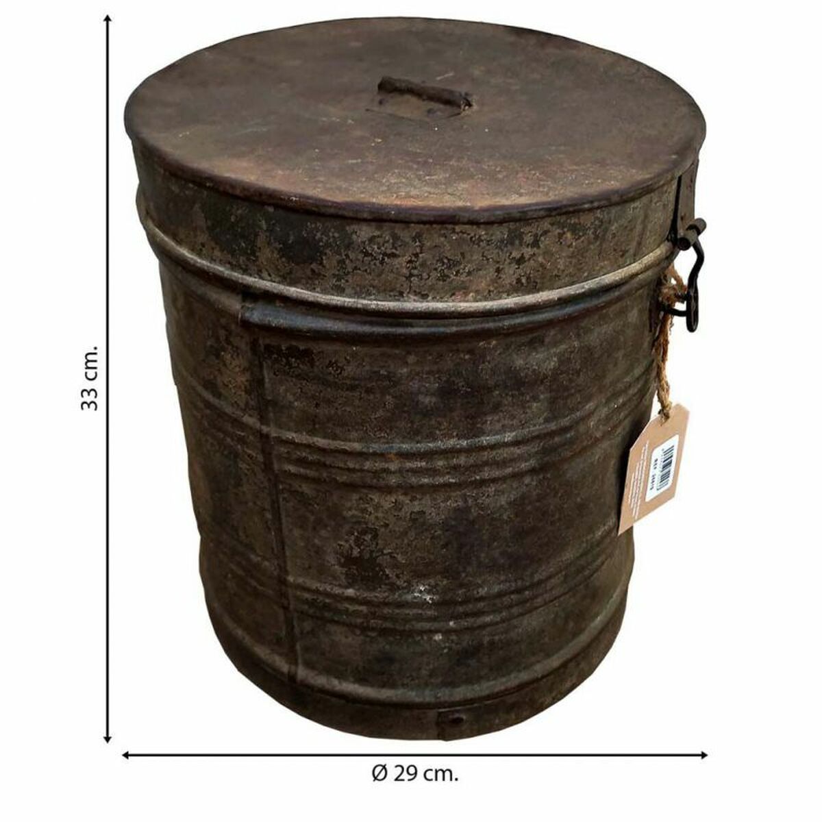 Decorative canister Alexandra House Living Brown Iron Traditional style 29 x 33 x 29 cm