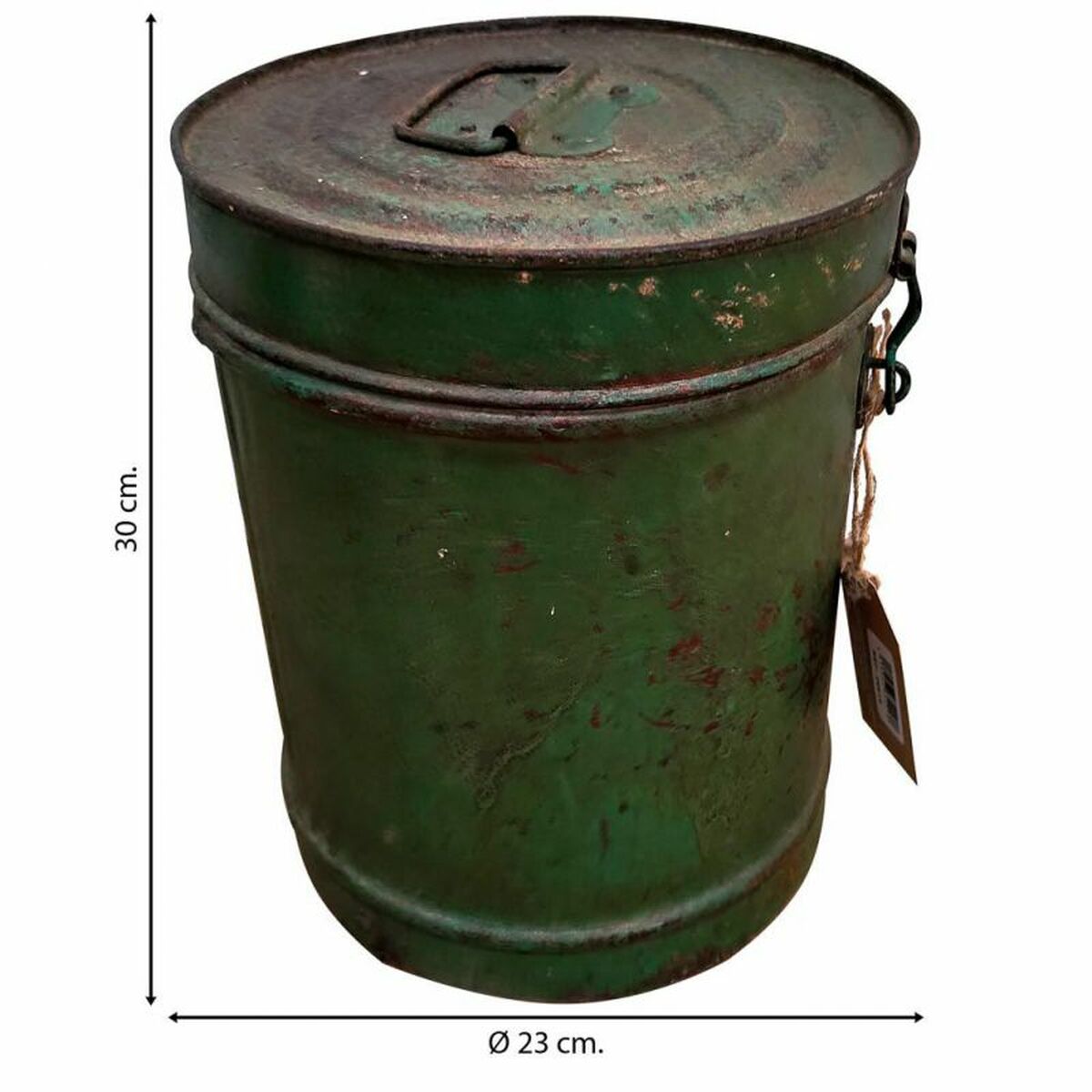 Decorative canister Alexandra House Living Green Iron Traditional style 23 x 30 x 23 cm