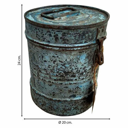 Decorative canister Alexandra House Living Blue Iron Traditional style 20 x 24 x 20 cm