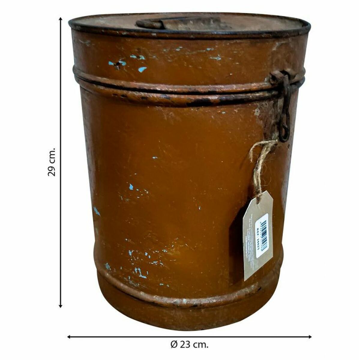 Decorative canister Alexandra House Living Brown Iron Traditional style 23 x 29 x 23 cm