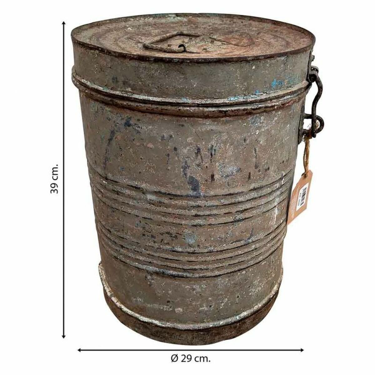 Decorative canister Alexandra House Living Grey Iron Traditional style 29 x 39 x 29 cm