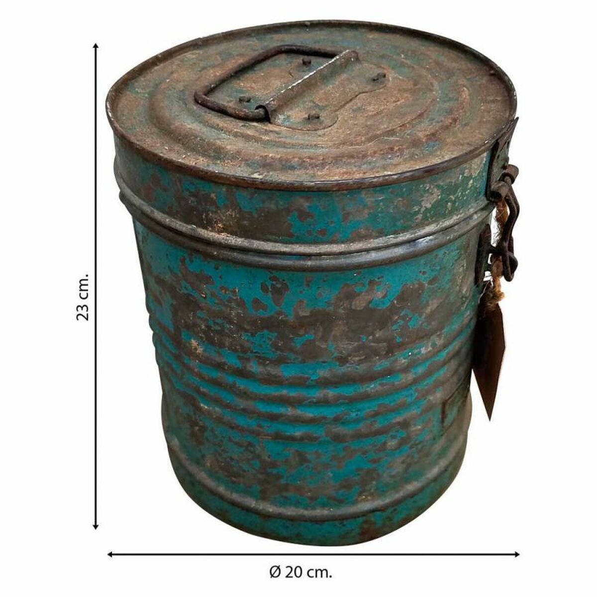 Decorative canister Alexandra House Living Blue Iron Traditional style 20 x 23 x 20 cm