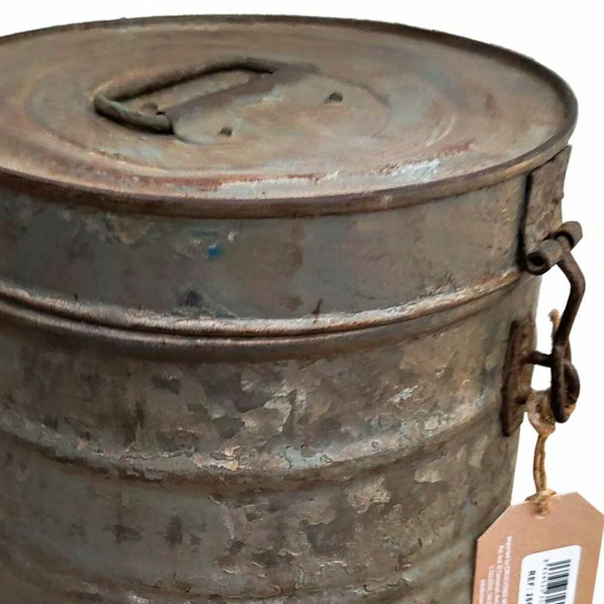 Decorative canister Alexandra House Living Grey Iron Traditional style 23 x 29 x 23 cm