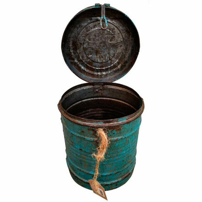 Decorative canister Alexandra House Living Blue Iron Traditional style 23 x 28 x 23 cm