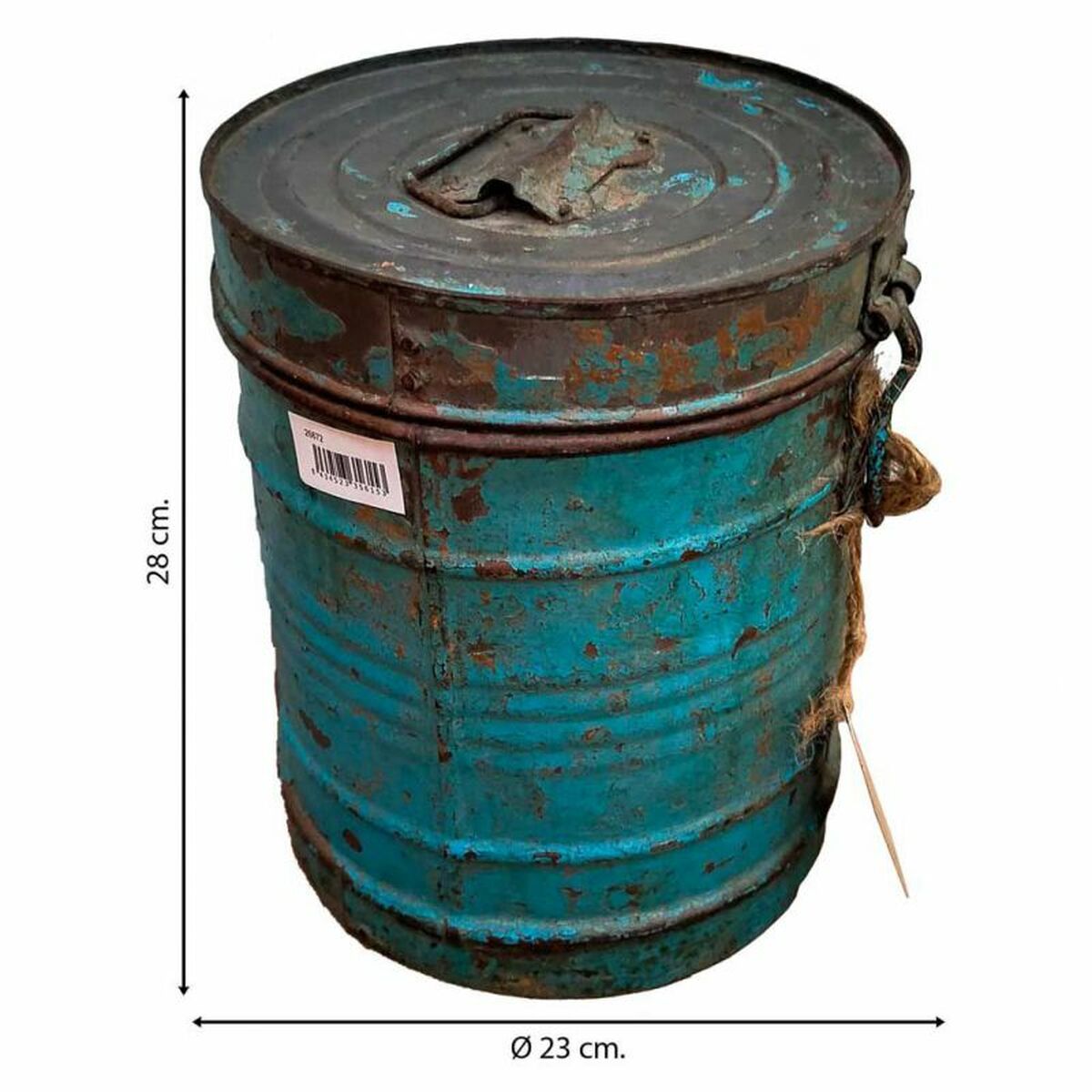 Decorative canister Alexandra House Living Blue Iron Traditional style 23 x 28 x 23 cm