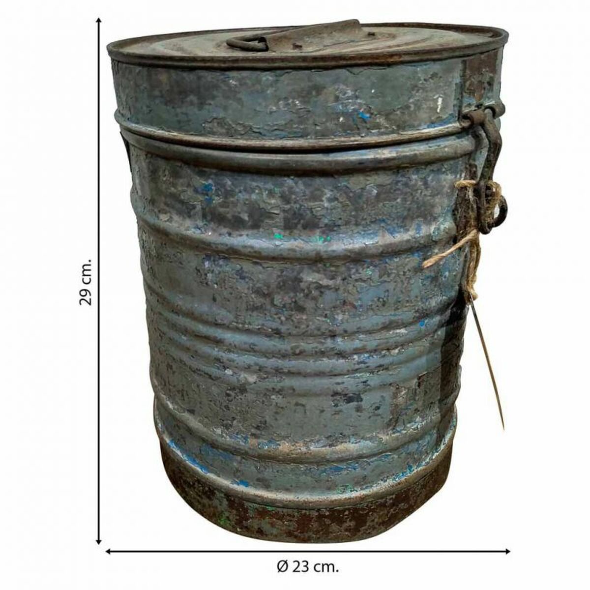 Decorative canister Alexandra House Living Grey Iron Traditional style 23 x 29 x 23 cm