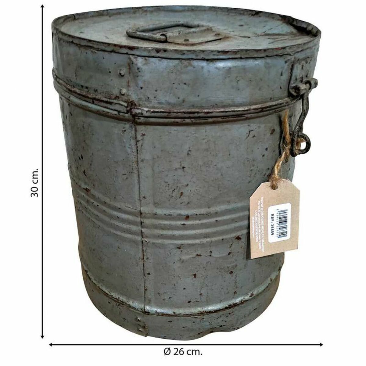 Decorative canister Alexandra House Living Grey Iron Traditional style 26 x 30 x 26 cm