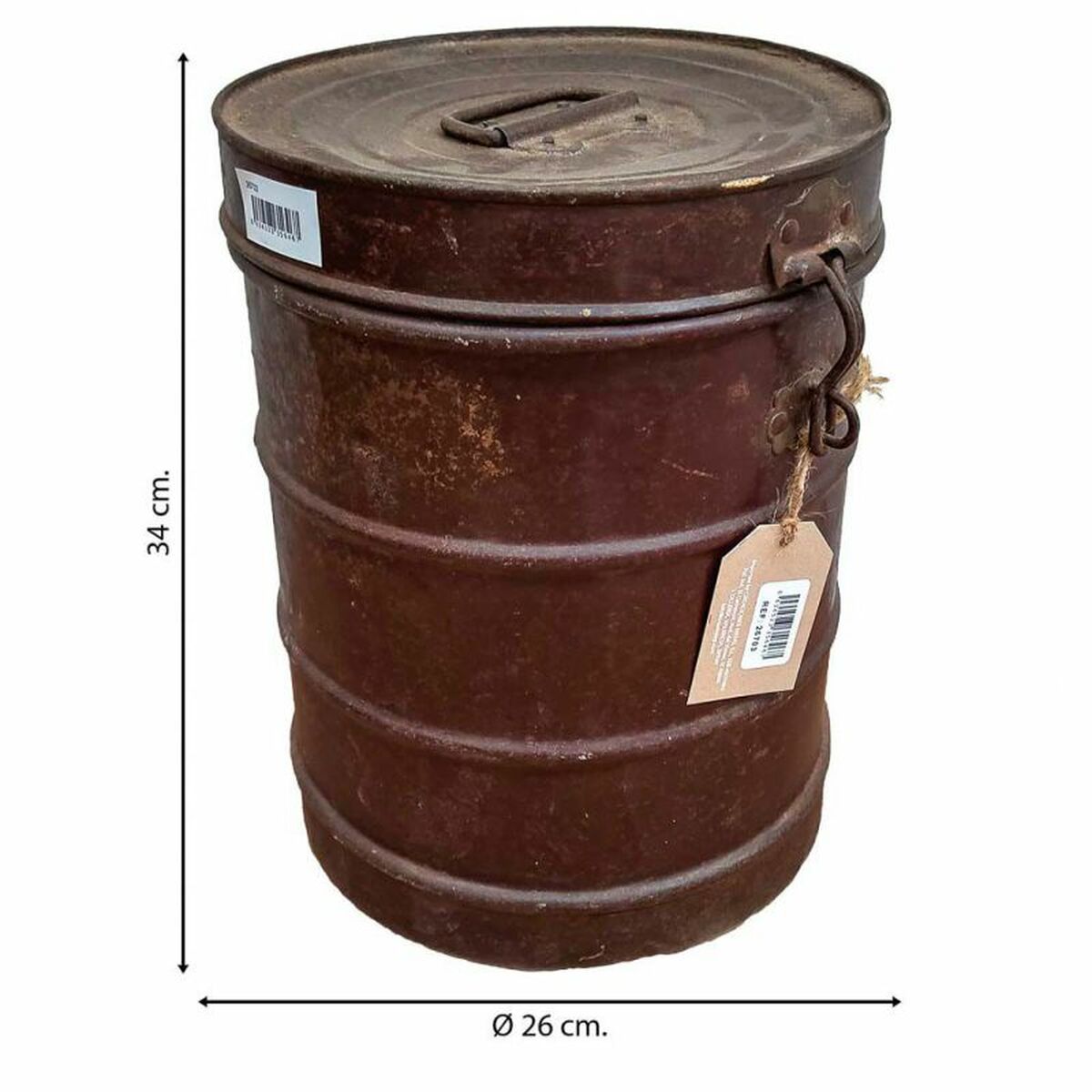 Decorative canister Alexandra House Living Brown Iron Traditional style 26 x 34 x 26 cm