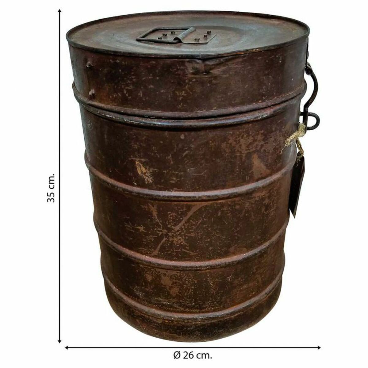 Decorative canister Alexandra House Living Brown Iron Traditional style 26 x 35 x 26 cm