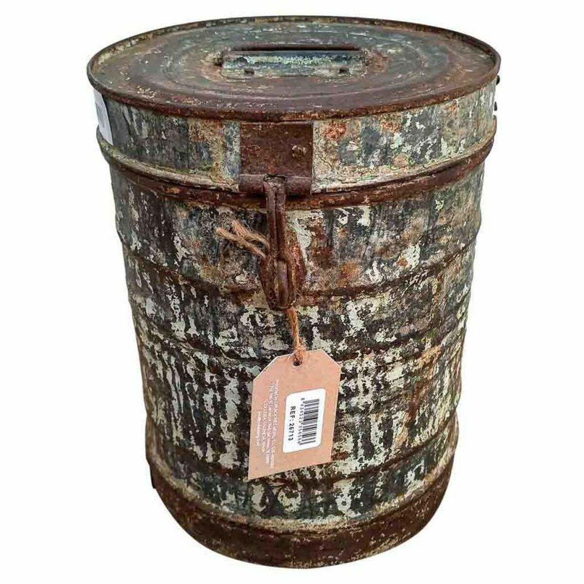 Decorative canister Alexandra House Living Brown Iron Traditional style 23 x 29 x 23 cm