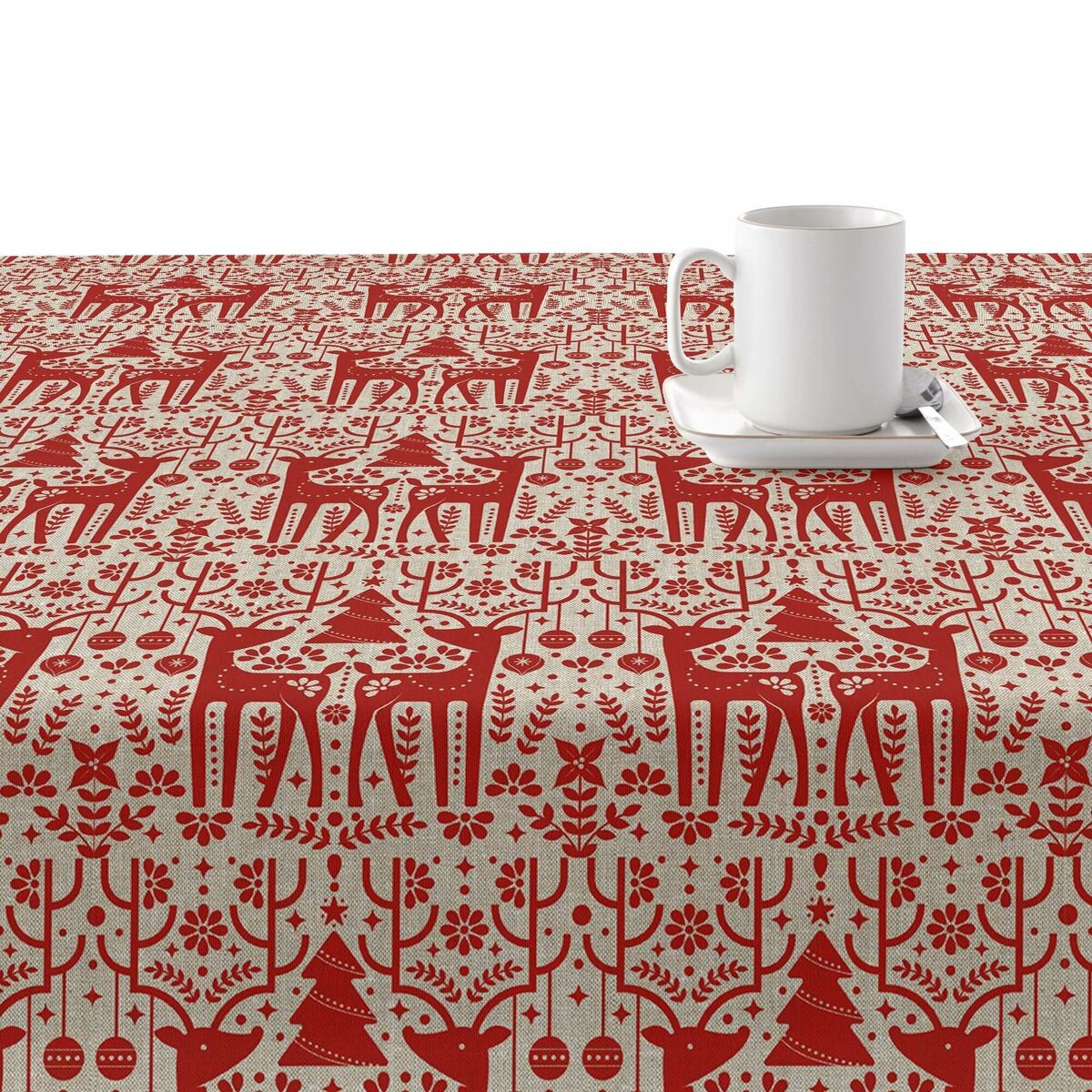 Stain-proof resined tablecloth Belum Merry Christmas Multicolour 250 x 150 cm Belum