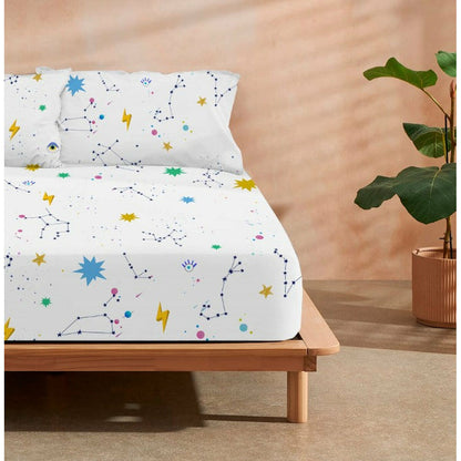 Fitted bottom sheet Decolores Cosmos Multicolour 140 x 200 cm Decolores