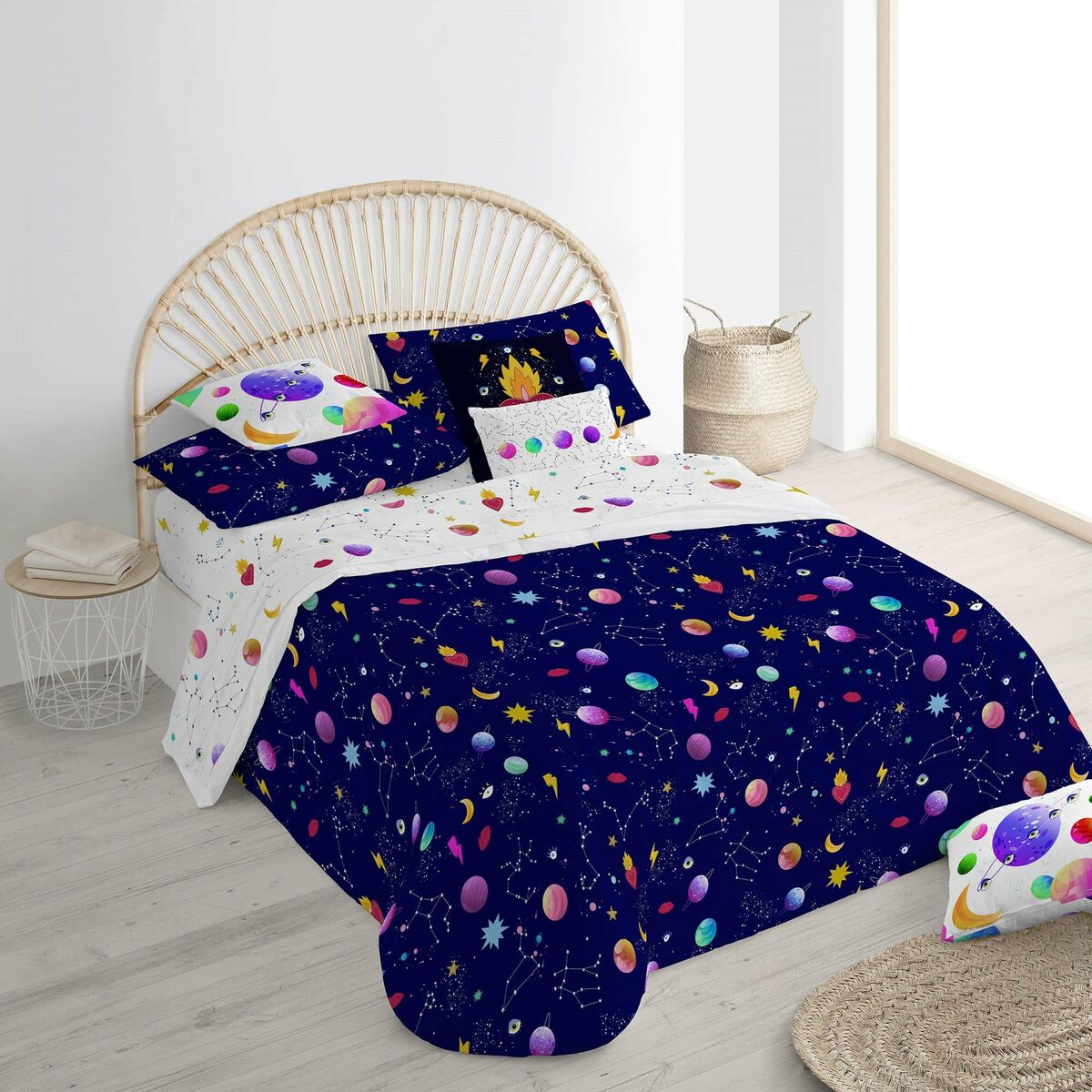 Nordic cover Decolores Cosmos Multicolour 175 Threads 140 x 200 cm Bottleneck