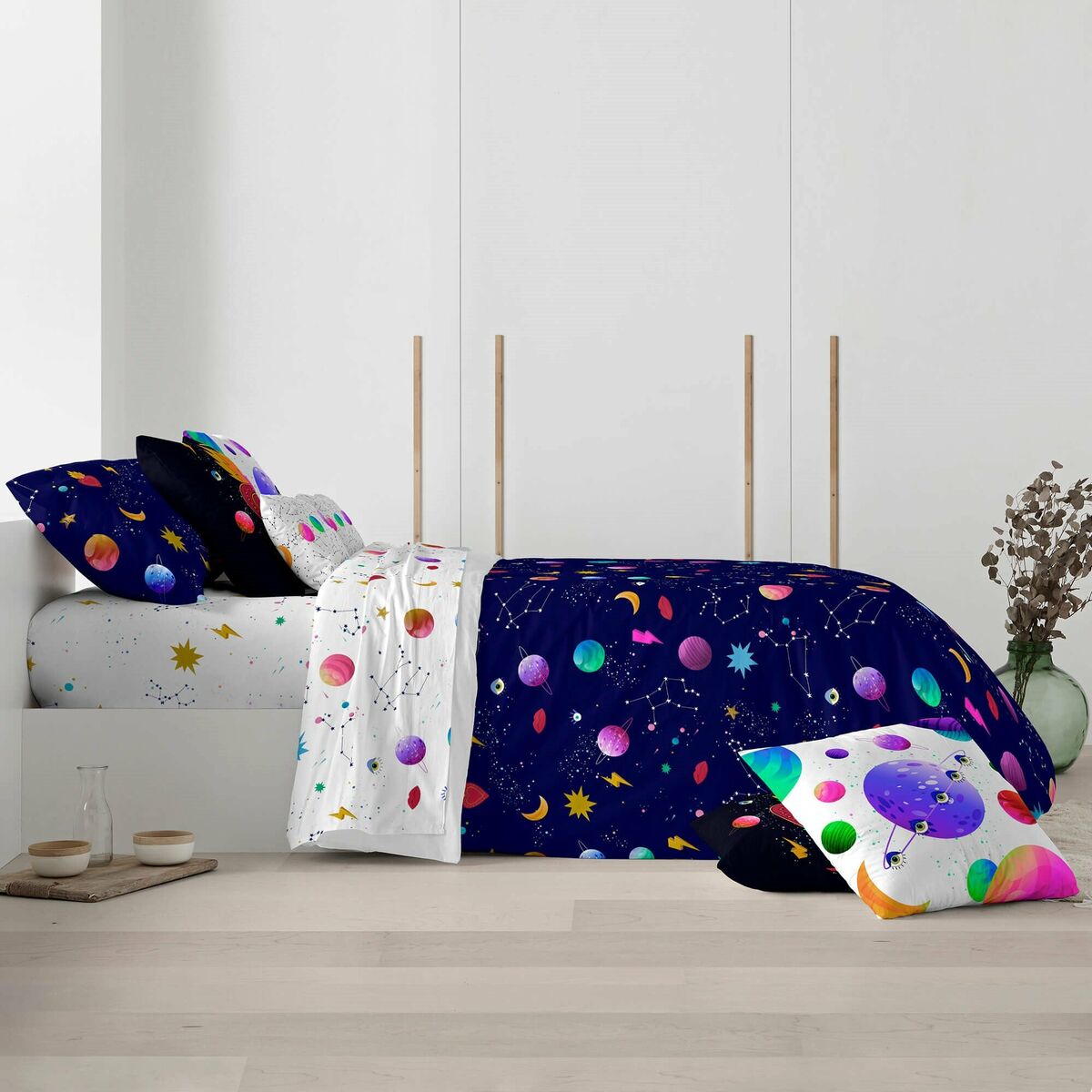 Nordic cover Decolores Cosmos Multicolour 175 Threads 140 x 200 cm Bottleneck