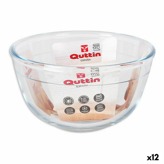 Mixing Bowl Quttin Glass 820 ml ø 14,6 x 8,1 cm (12 Units)