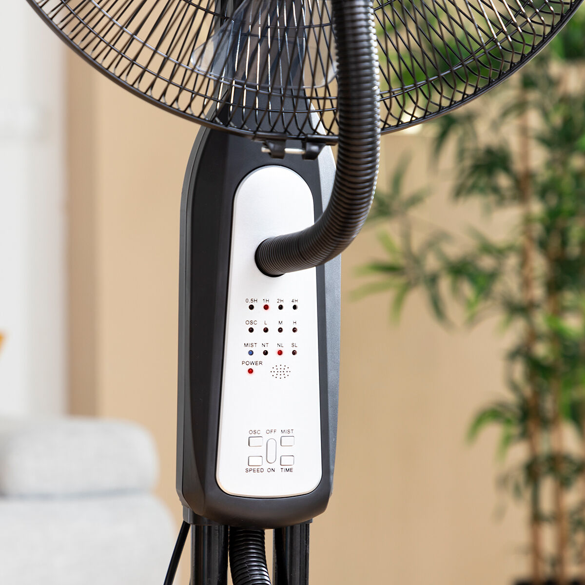 Nebuliser Pedestal Fan with Remote Control InnovaGoods Mistinn Black 90 W 2,8 L