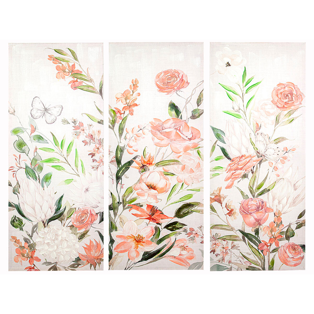 Set of 3 pictures Romimex Pink Canvas 165 x 155 x 3 cm Romimex