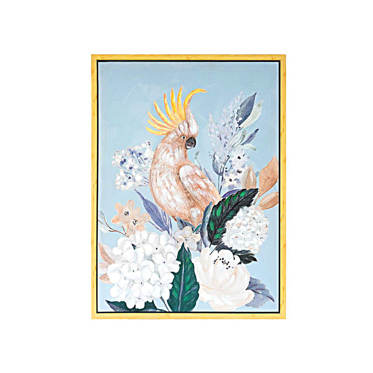 Painting Romimex Multicolour Canvas Parrot 60 x 80 x 4 cm Romimex