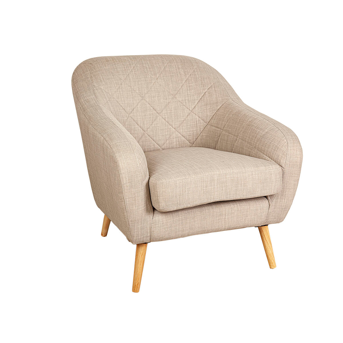 Armchair Romimex Beige 80 x 87 x 80 cm