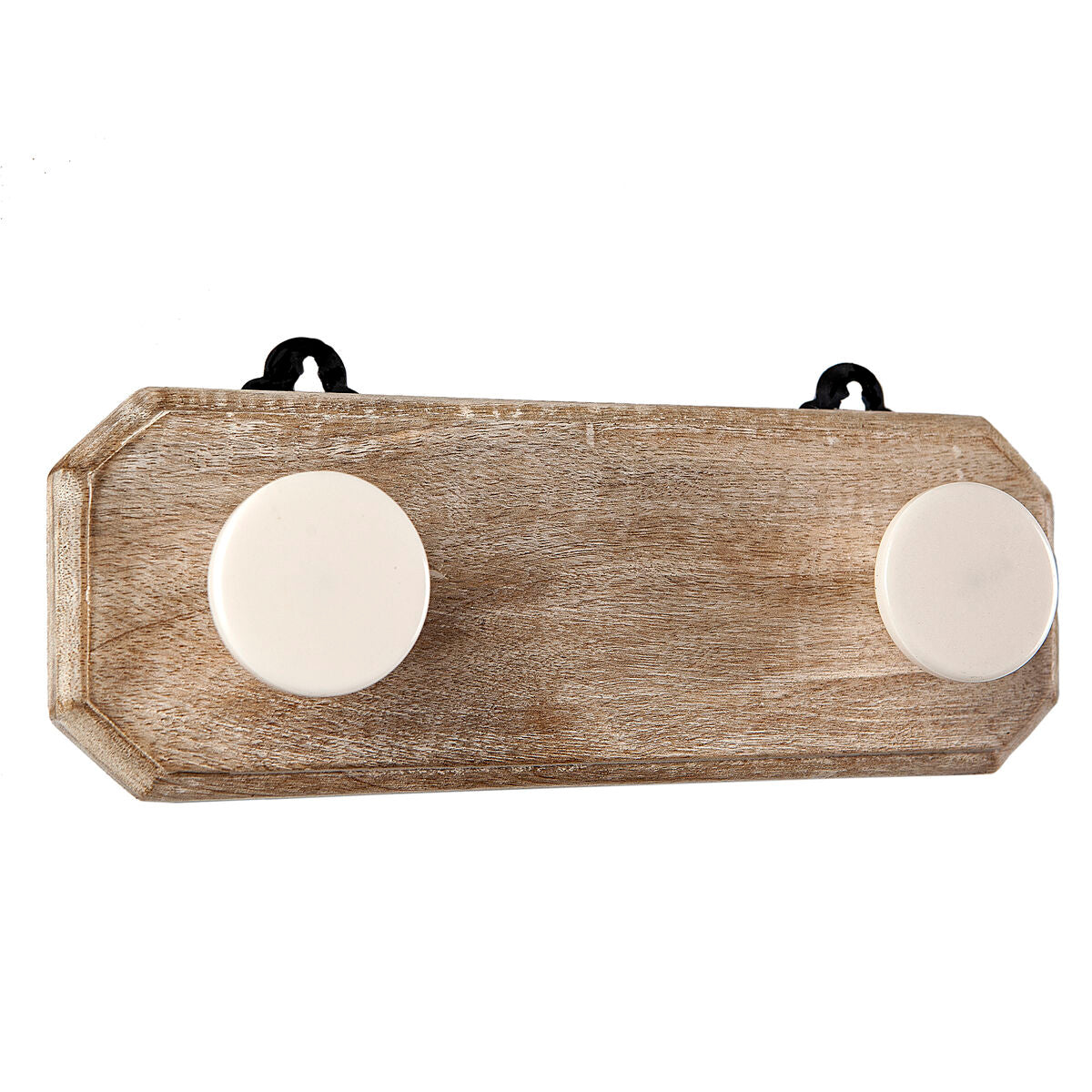 Wall mounted coat hanger Romimex Natural Wood Resin 28 x 7 x 12 cm