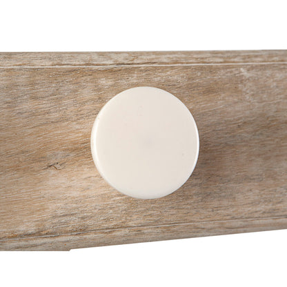 Wall mounted coat hanger Romimex Natural Wood Resin 41 x 7 x 12 cm