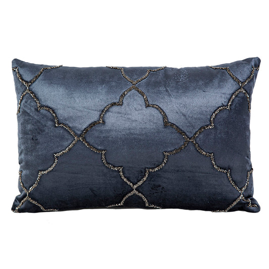 Cushion Romimex Dark blue Velvet 45 x 10 x 30 cm Romimex