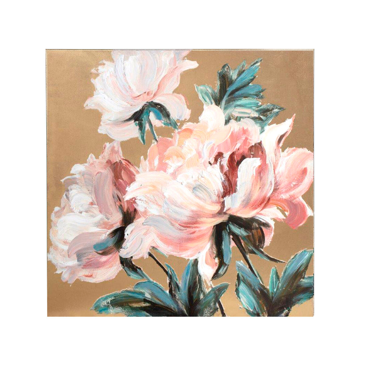 Oil Painting Romimex Canvas Flowers 100 x 100 x 4 cm Romimex