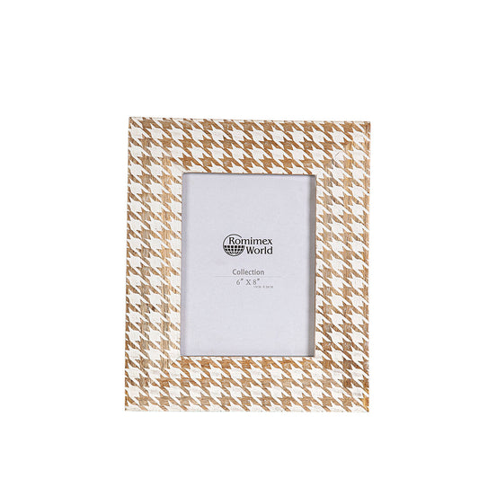 Photo frame Romimex White Natural Mango wood MDF Wood 15 x 20 x 2 cm Romimex