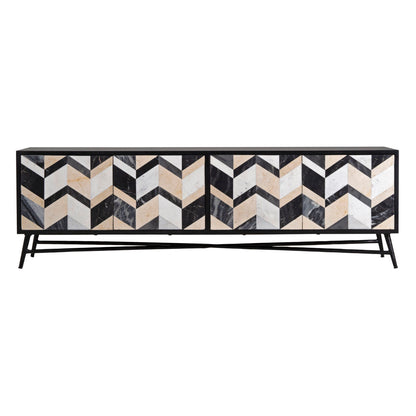 TV furniture Romimex Brown Black Golden 40 x 50 x 160 cm Romimex