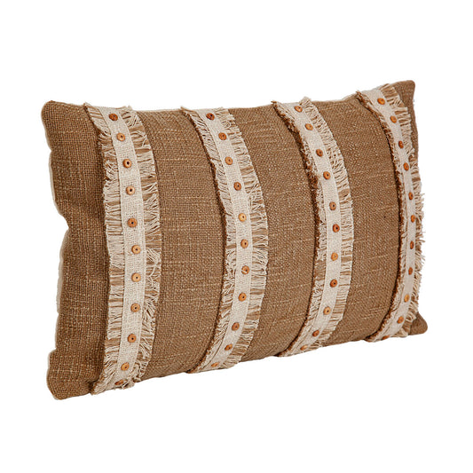 Cushion Romimex Beige 30 x 8 x 50 cm Embroidery Romimex