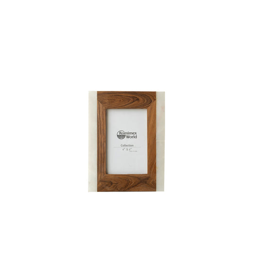 Photo frame Romimex Brown Wood Marble 17 x 22 x 2 cm