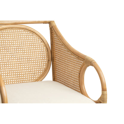 Armchair Romimex Natural Rattan 53 x 86 x 63 cm