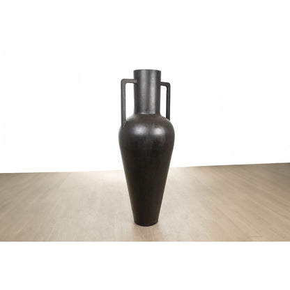 Vase Romimex Black Ceramic Streched 60 x 165 x 60 cm With handles